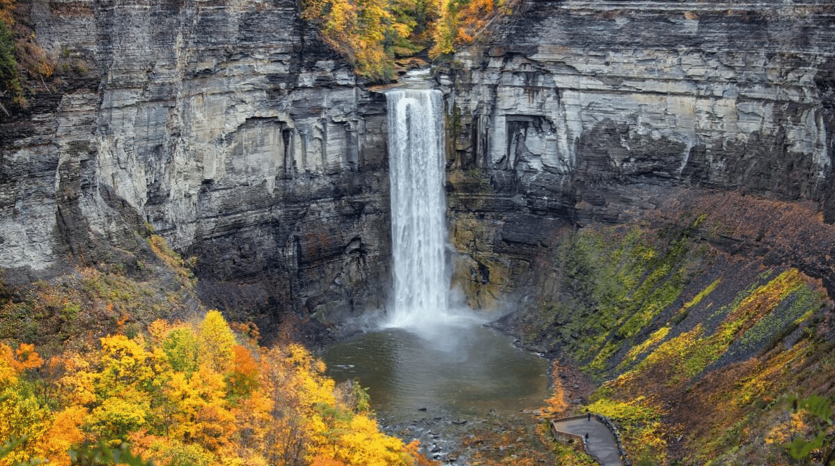 Waterfall in Finger Lakes region, United States