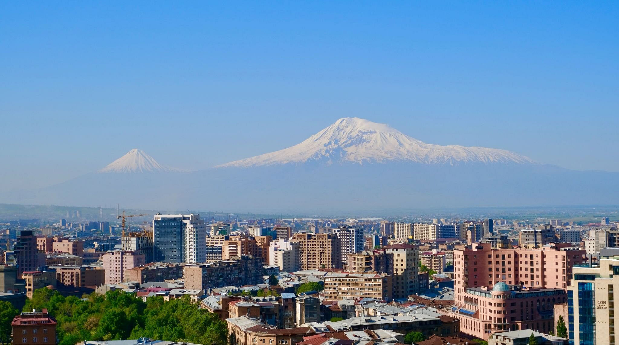 Armenia mountain and city view