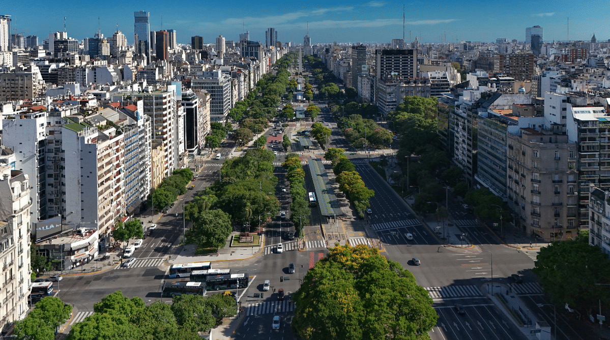 Avenida 9 de Julio en Buenos Aires, Argentina