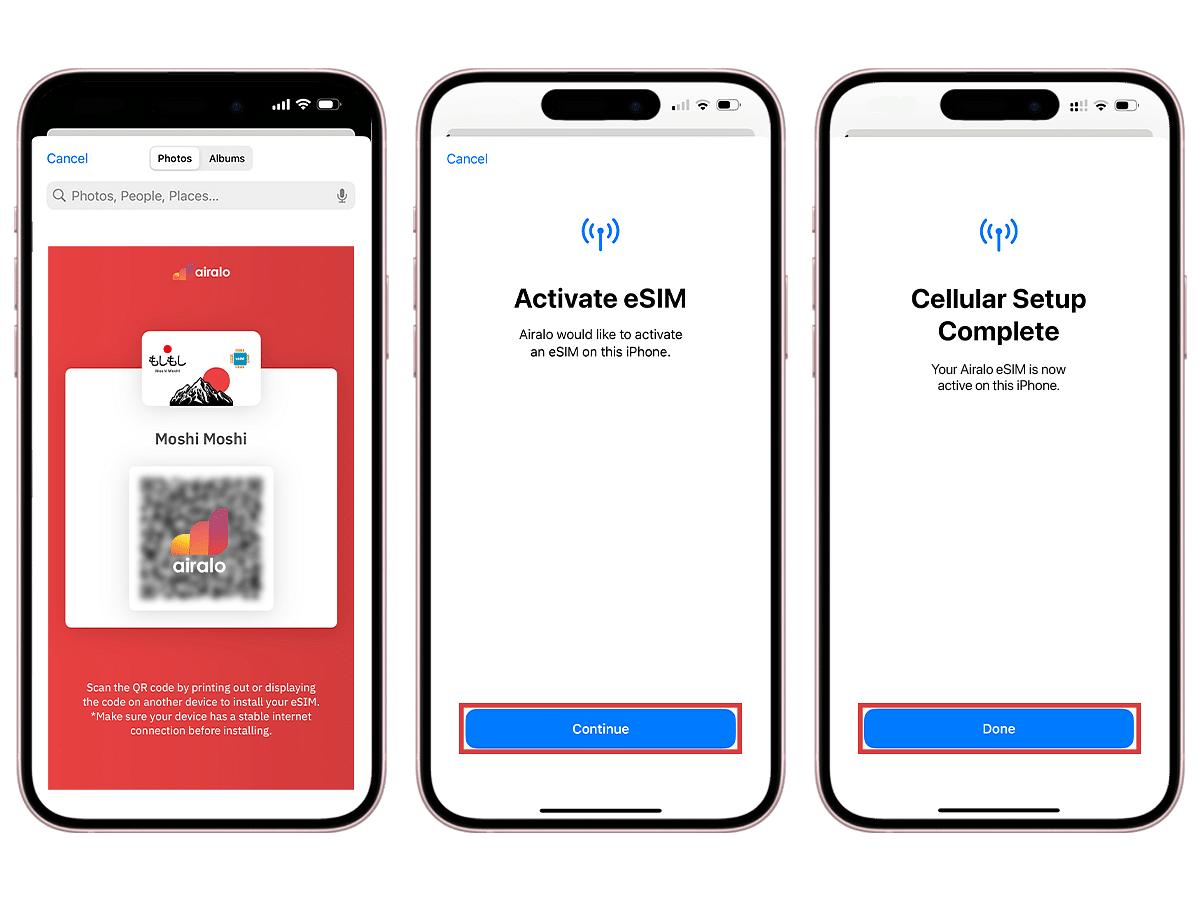Installing Airalo eSIM on iPhone -  QR Method Step 3