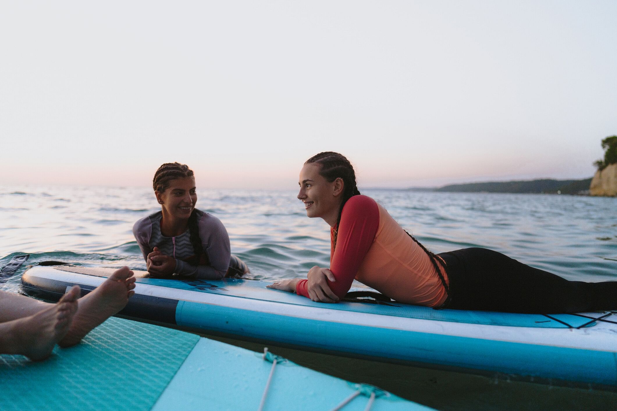 Girls surfing