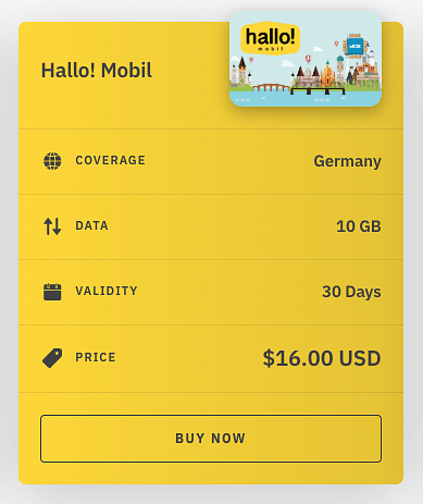 Airalo package example