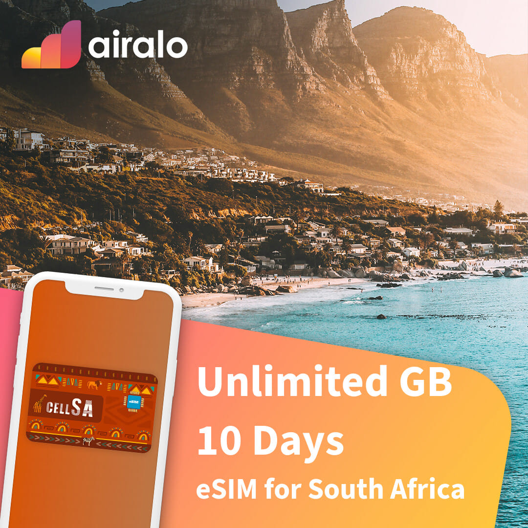Unlimited GB South Africa travel eSIM valid for 10 days