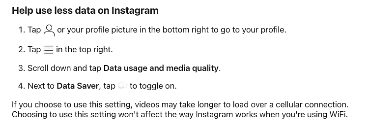 How to use less data on Instagram