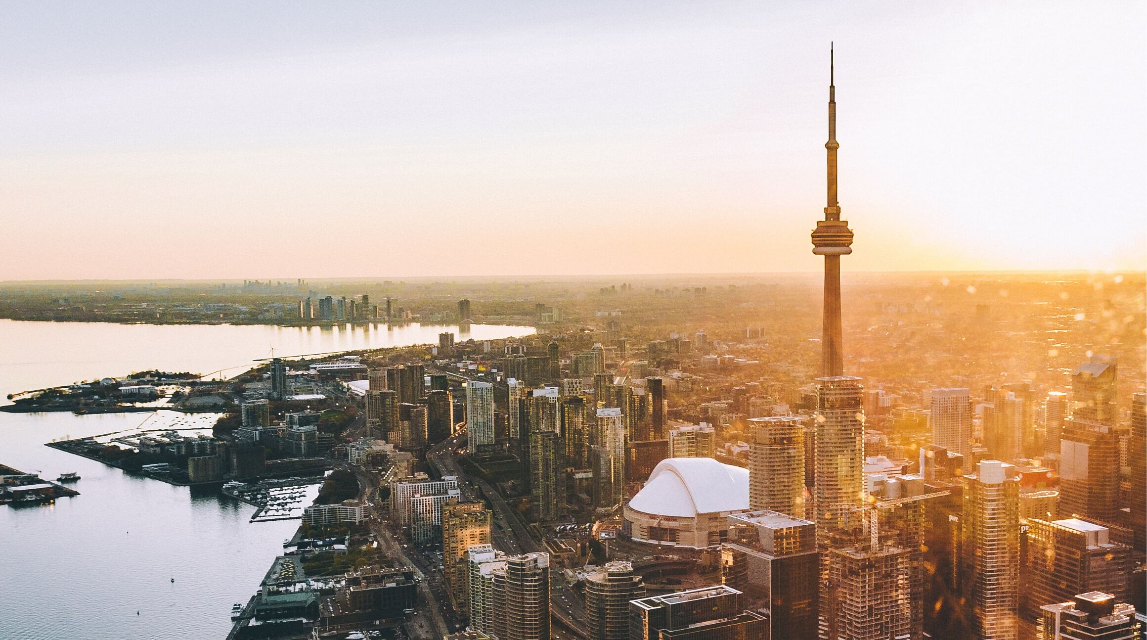 Sunset view of Toronto, Canada