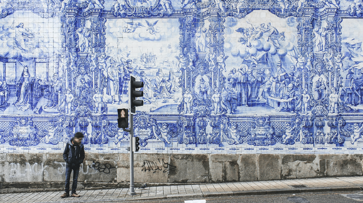 Tiled wall in Porto, Portugal