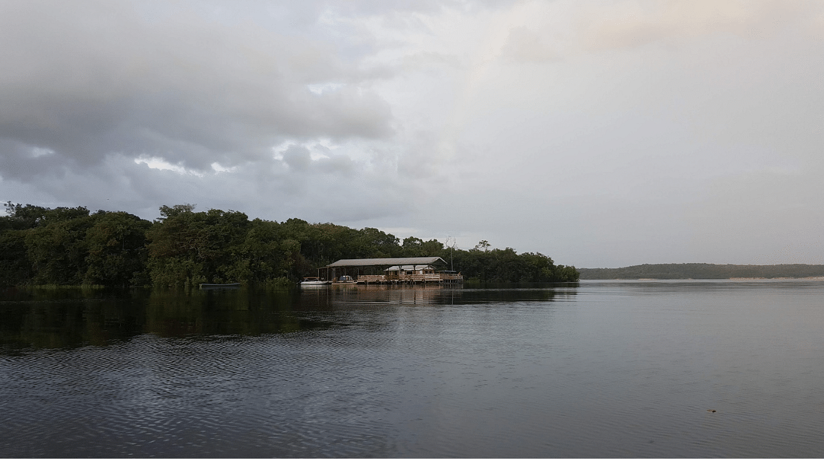 A floating cabin on Rio Negro, one of the Amazon River’s tributaries.