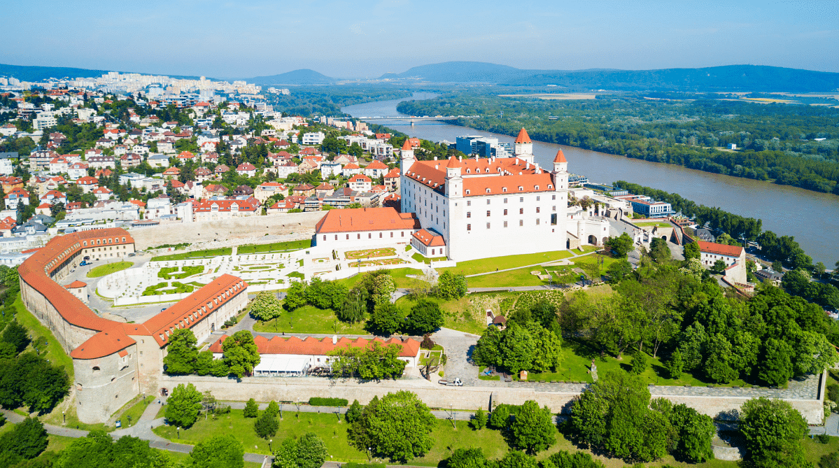 Aerial view of Bratislava, Slovakia