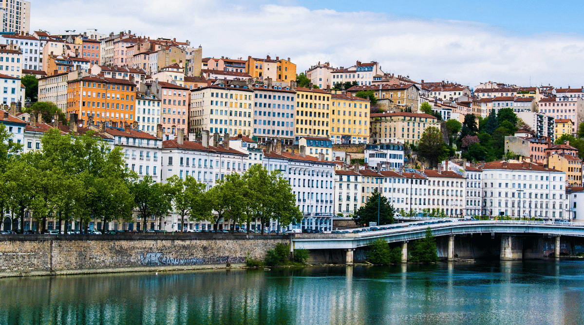 River view in Lyon, France
