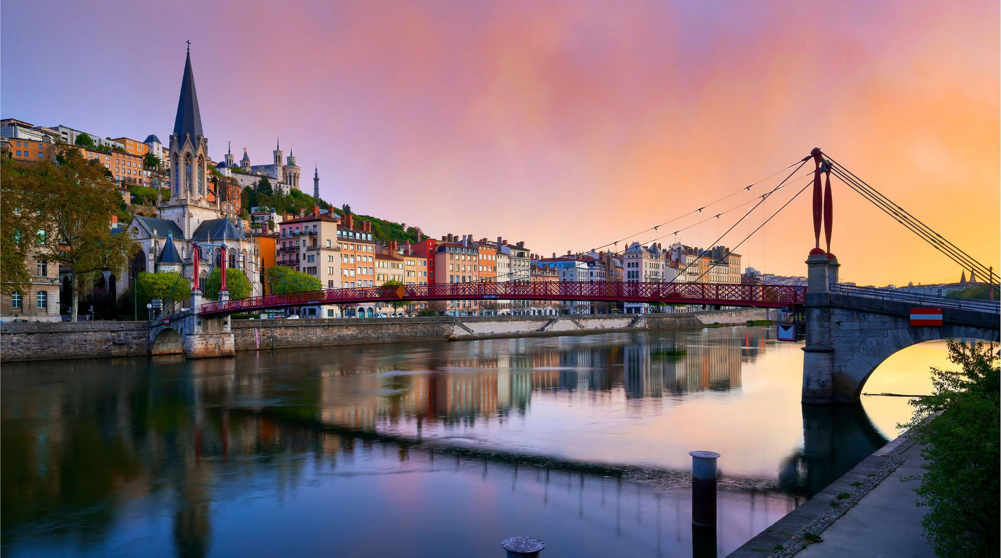 A beautiful view from Lyon city in France