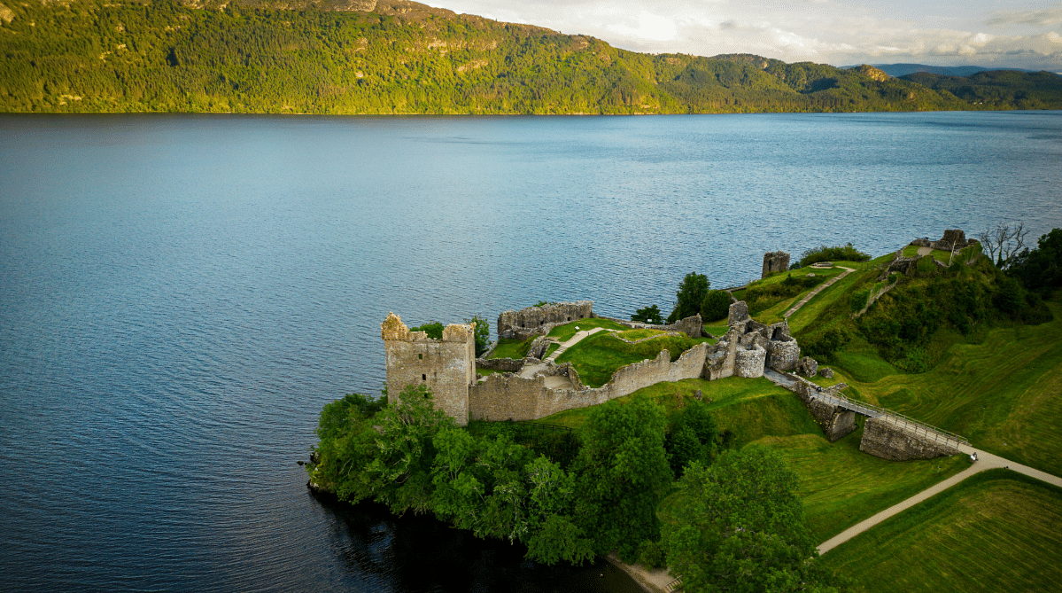 Ruins of Urquhart Castle in Inverness, Scotland