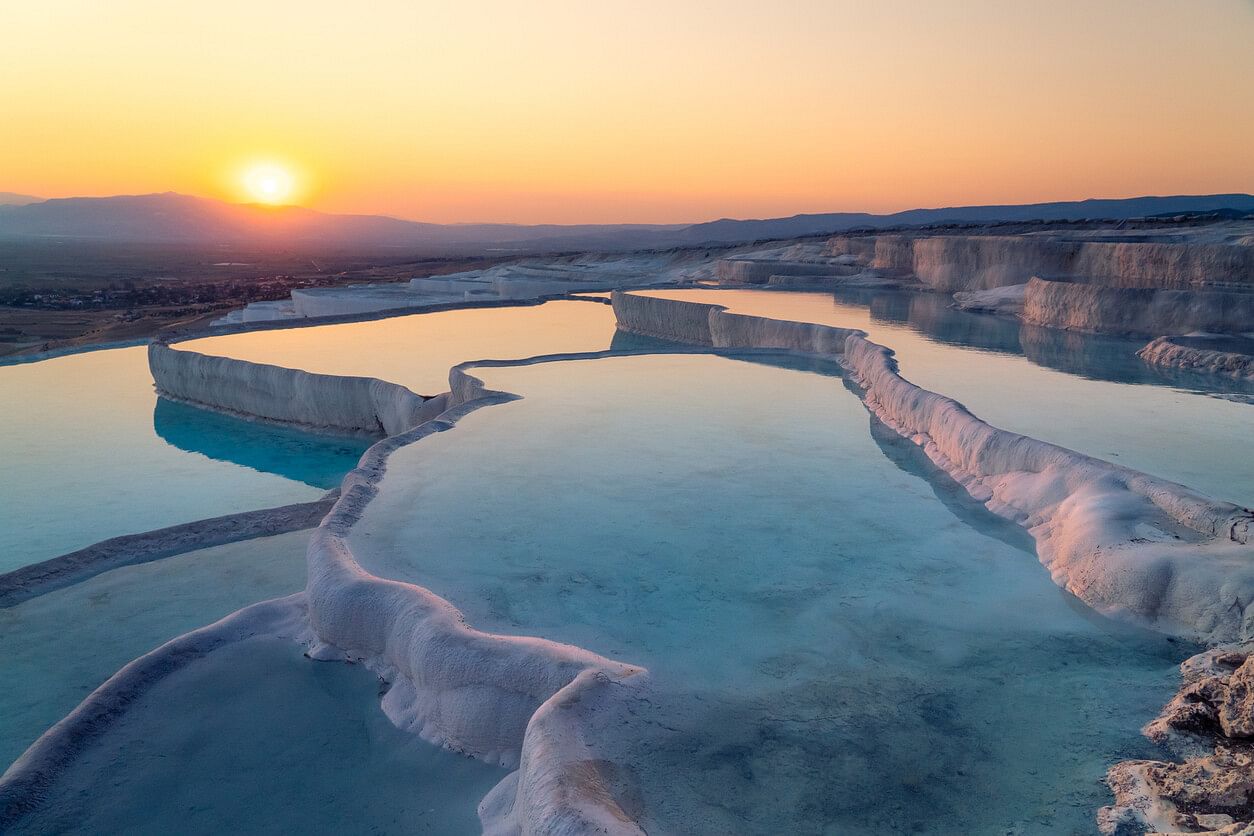 April-Wetter in Pamukkale in der Türkei