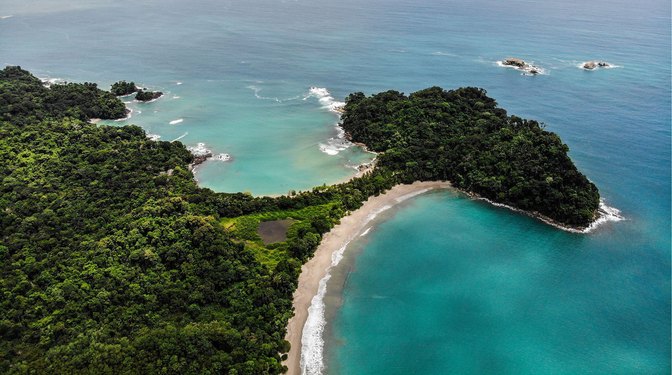 Aerial view of Manuel Antonio National Park in Costa Rica