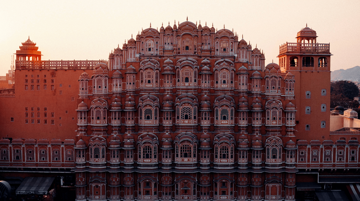 Exterior of Hawa Mahal in Jaipur, India