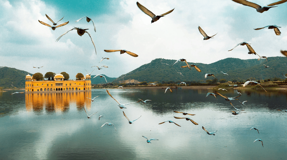 Exterior of Jal Mahal, Rajasthan, India