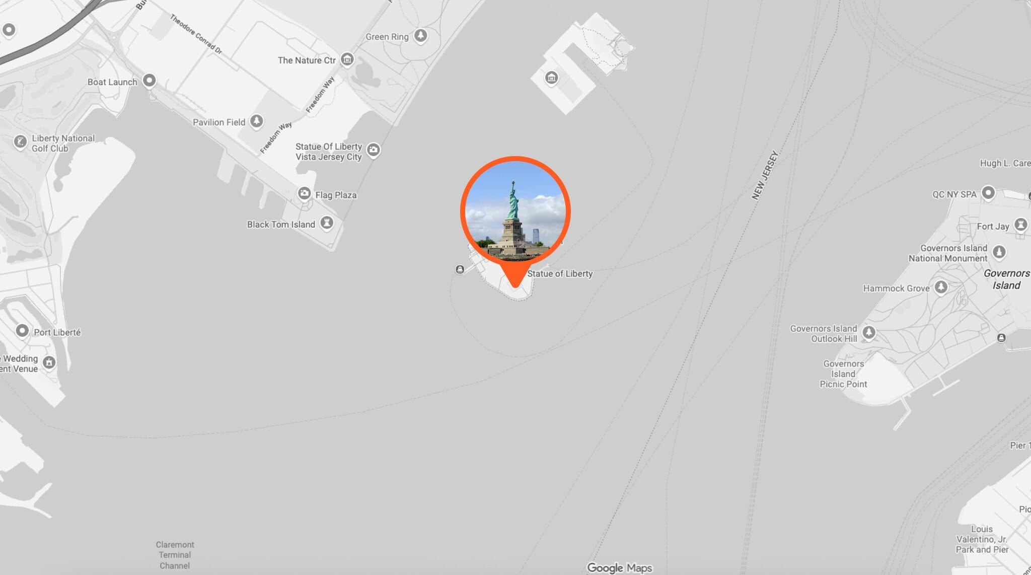 Google Maps Statue of Liberty