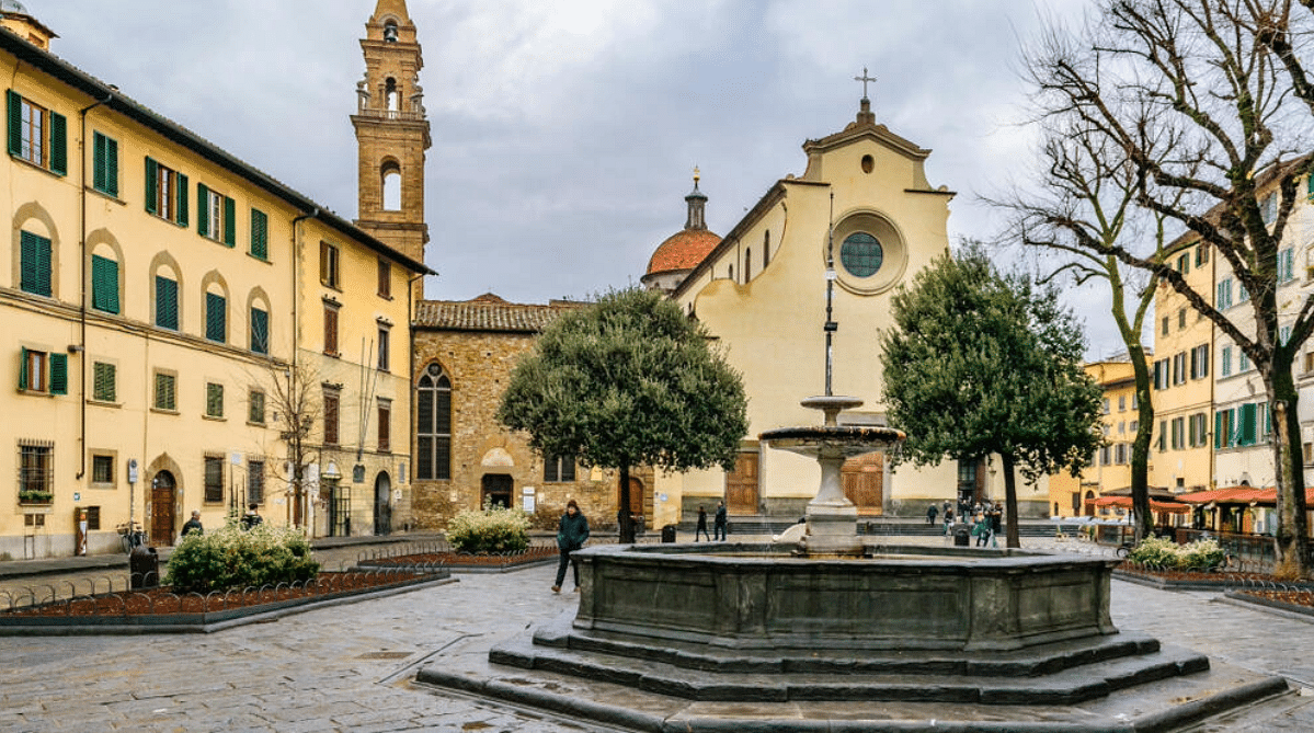 Piazza Santo Spirito in Florence, Italy
