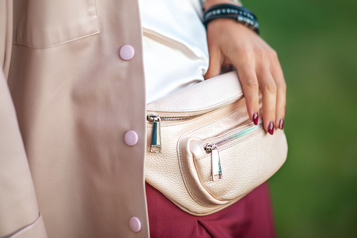 Women with a fanny pack