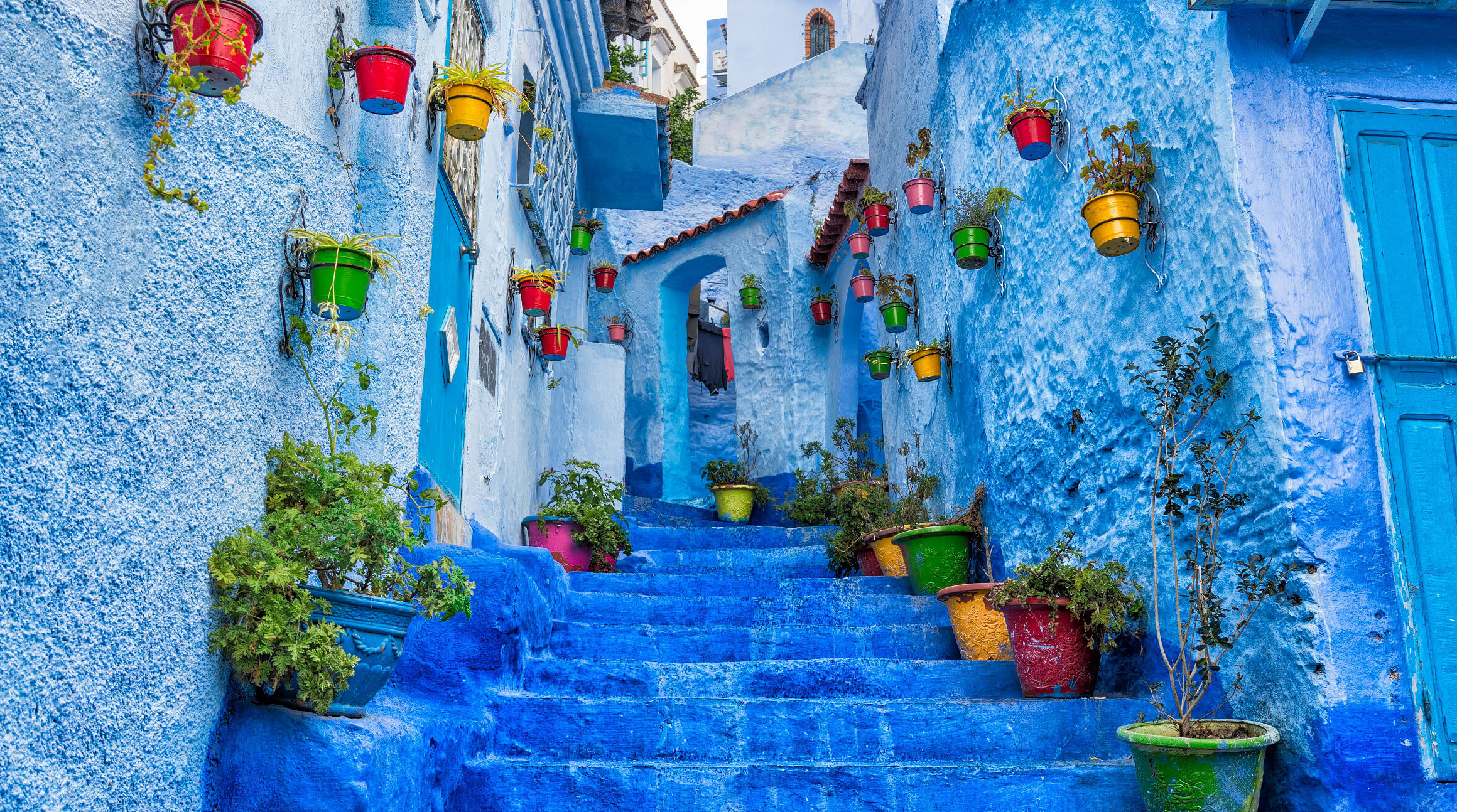 Blue street in Chefchaouen, Morocco