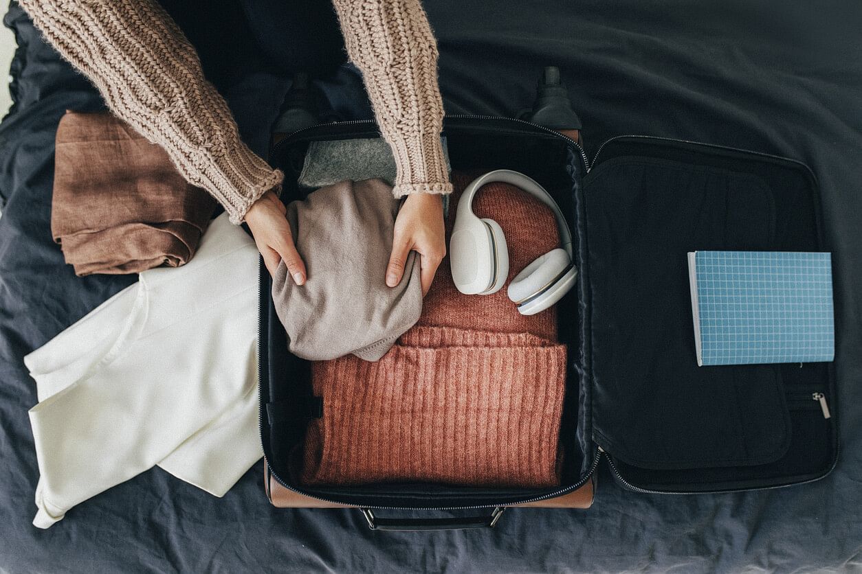 Woman packing for a trip