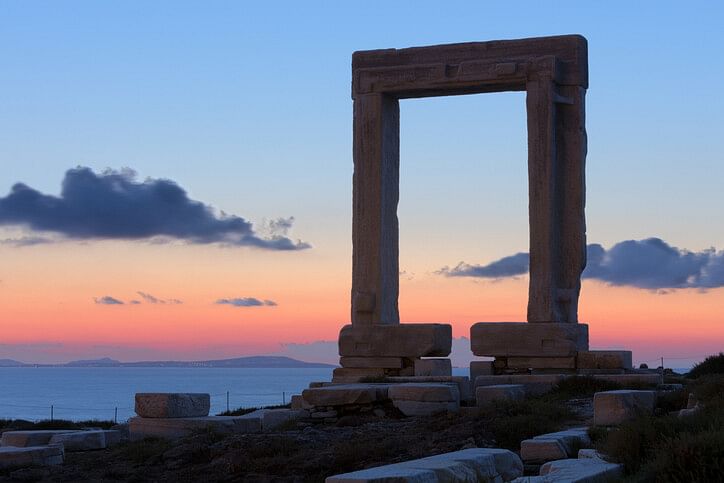 Portara in Naxos at sunset