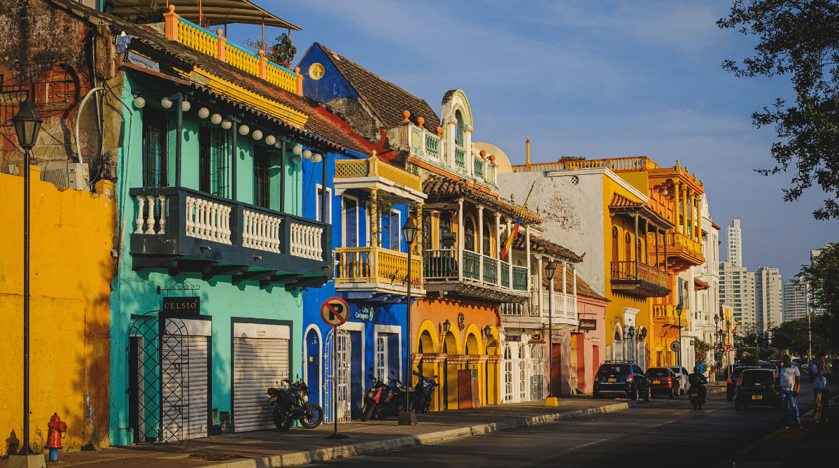 Colorful buildings in Cartagena, Colombia