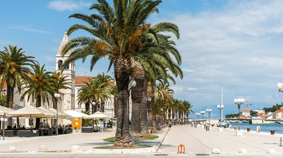 Seaside promenade in Trogir, Croatia