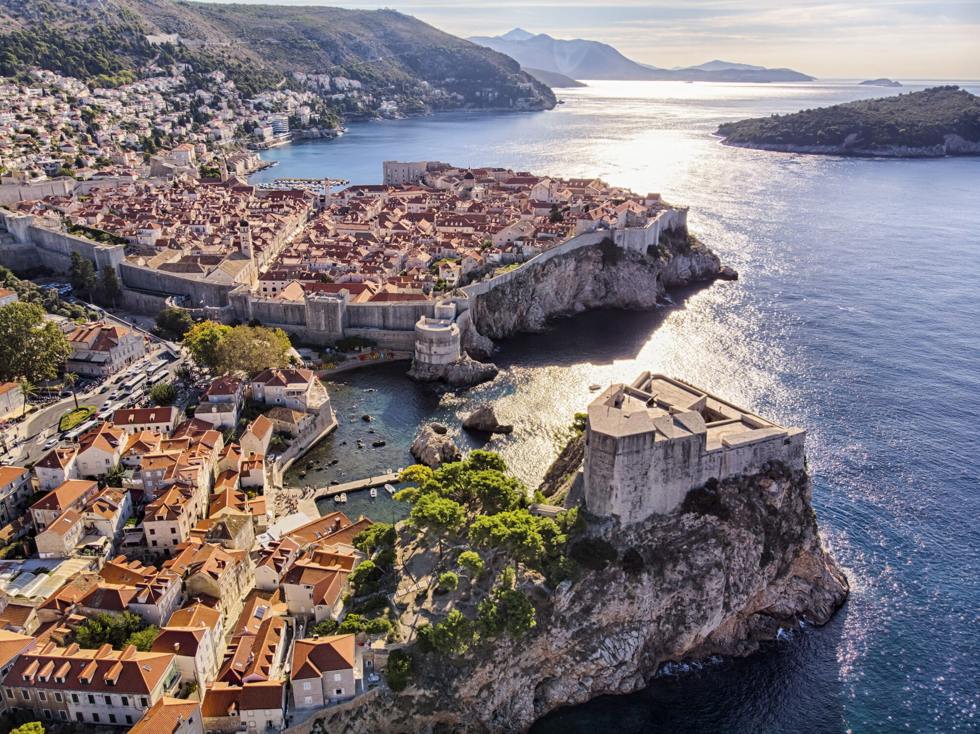 Fort Lovrijenac by the ocean in Dubrovnik, Croatia