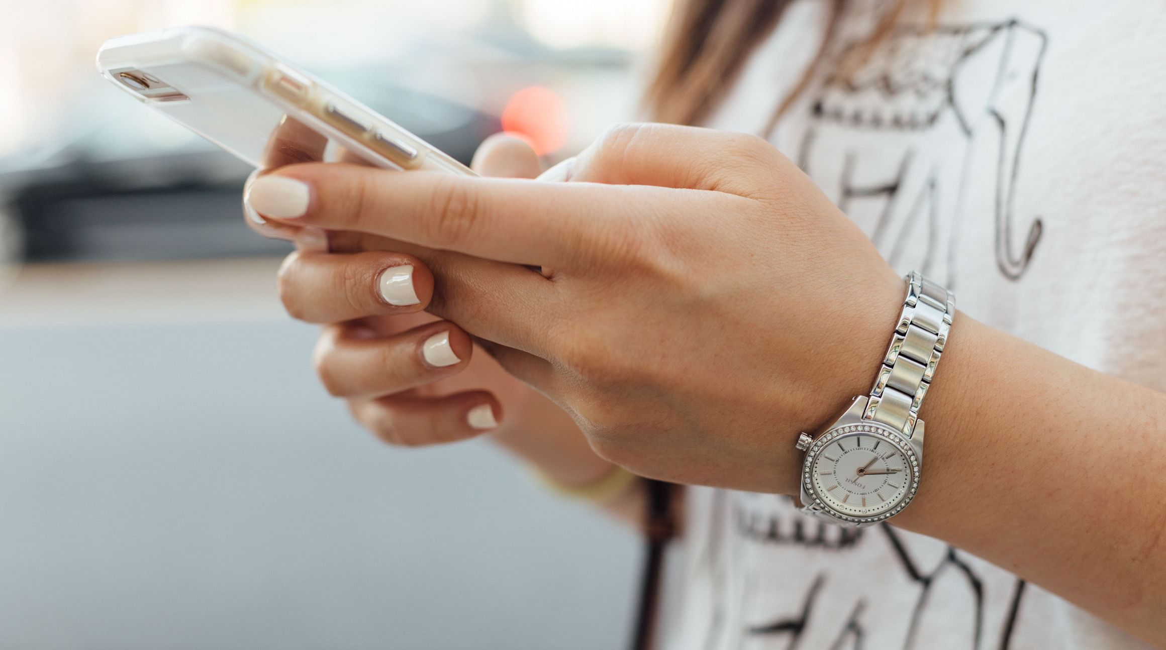 woman using a smartphone