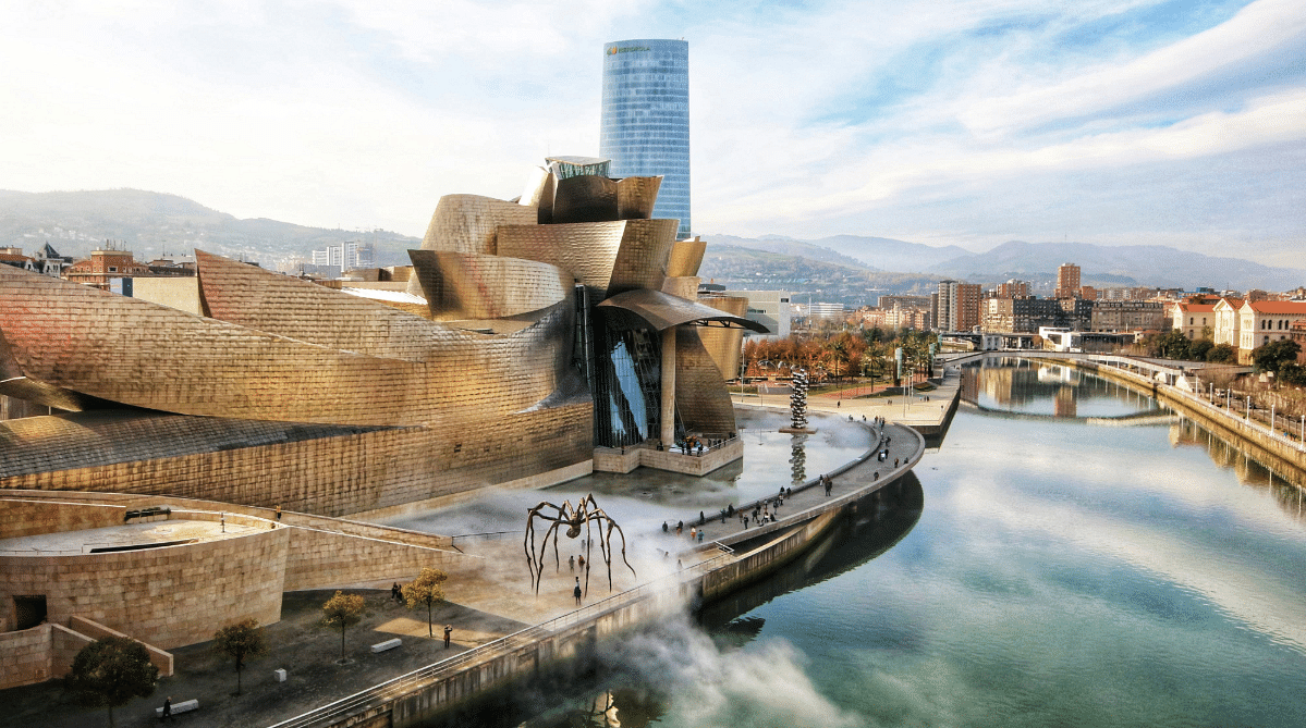 Aerial view of the Guggenheim Museum, Bilbao