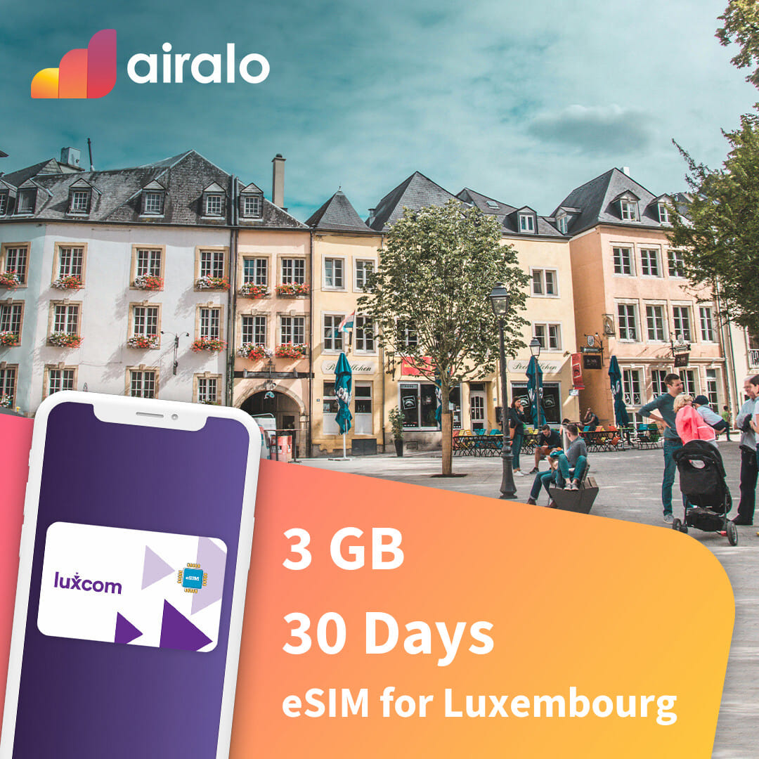 3 GB Luxembourg travel eSIM valid for 30 days