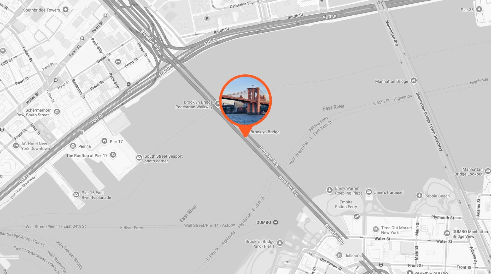 Google Maps Brooklyn Bridge