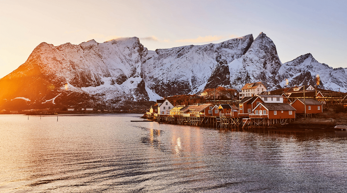 Lofoten, Norway, at sunrise