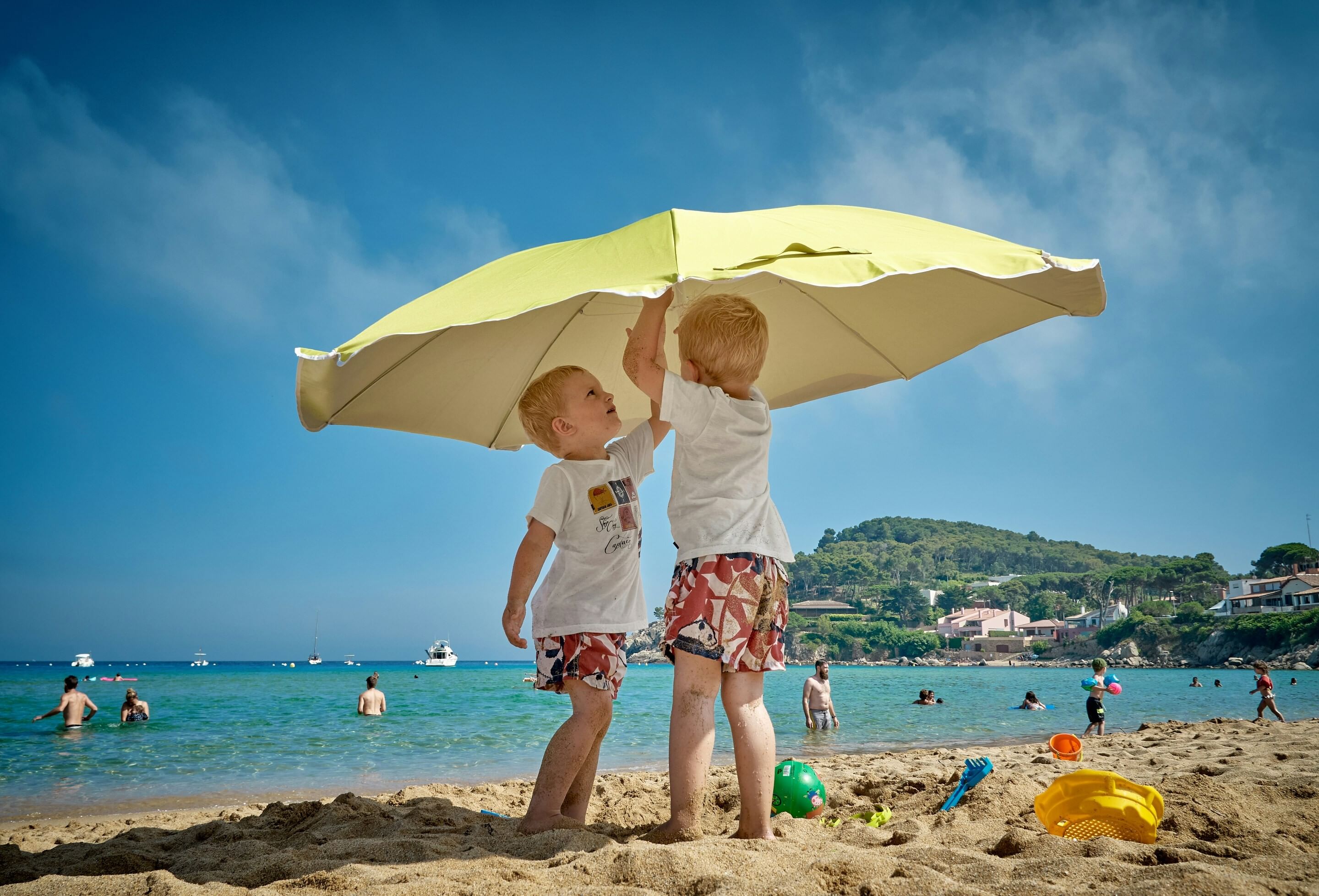 Kids on vacation at the beach