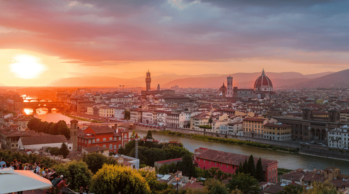 View of Florence at sunset