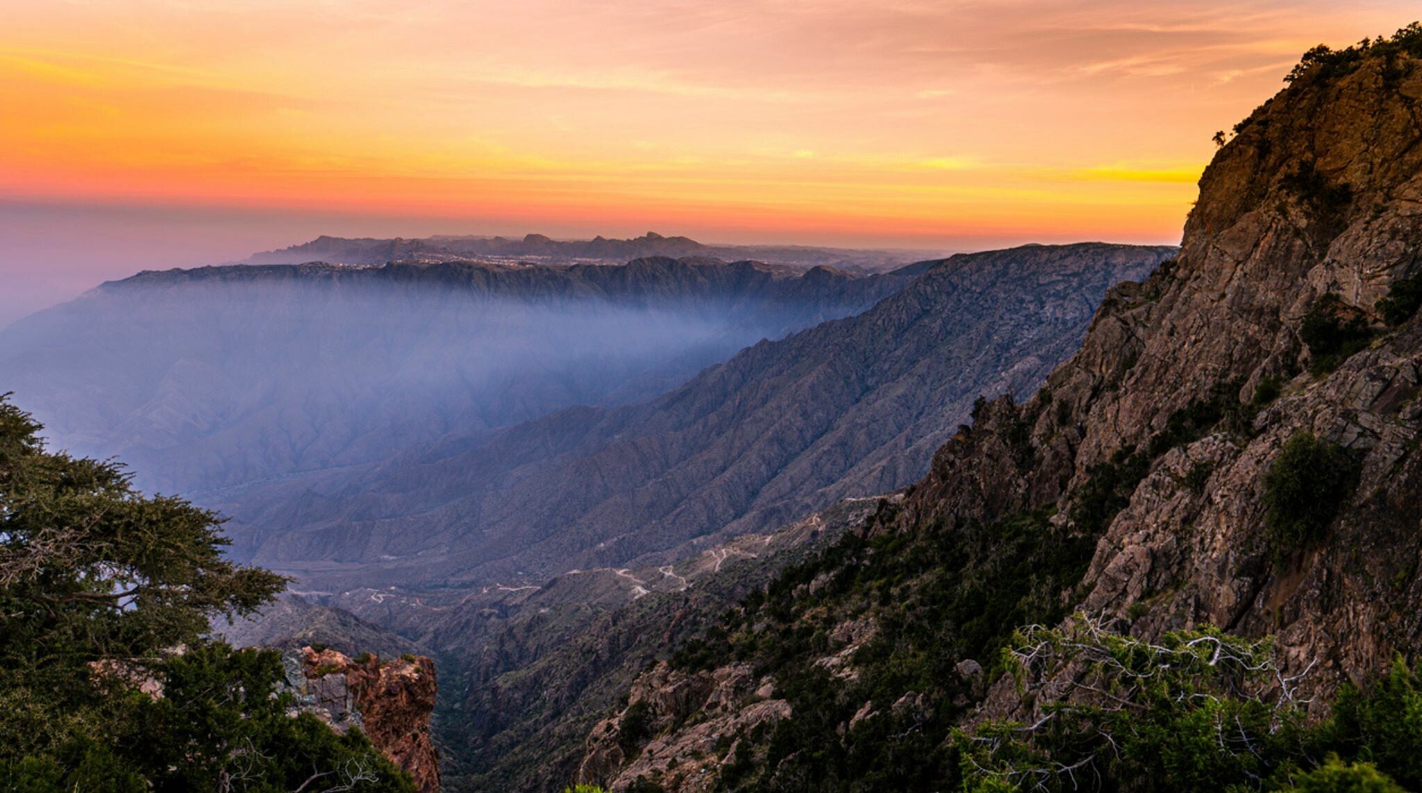 montagnes asir parmis le splus beaux endroits en Arabie Saoudite