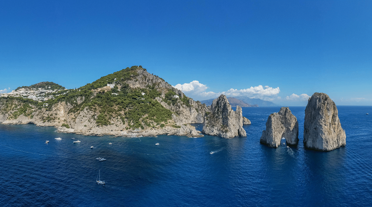 Aerial view of Capri, Italy